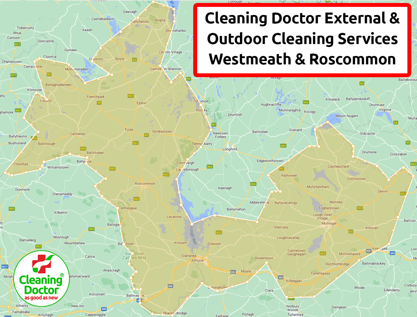 Westmeath and Roscommon Map